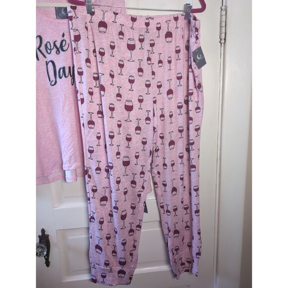 PJ Couture Women's Sleep Set Rose Au Day Wine Pink Size 2X(889) - Picture 3 of 7